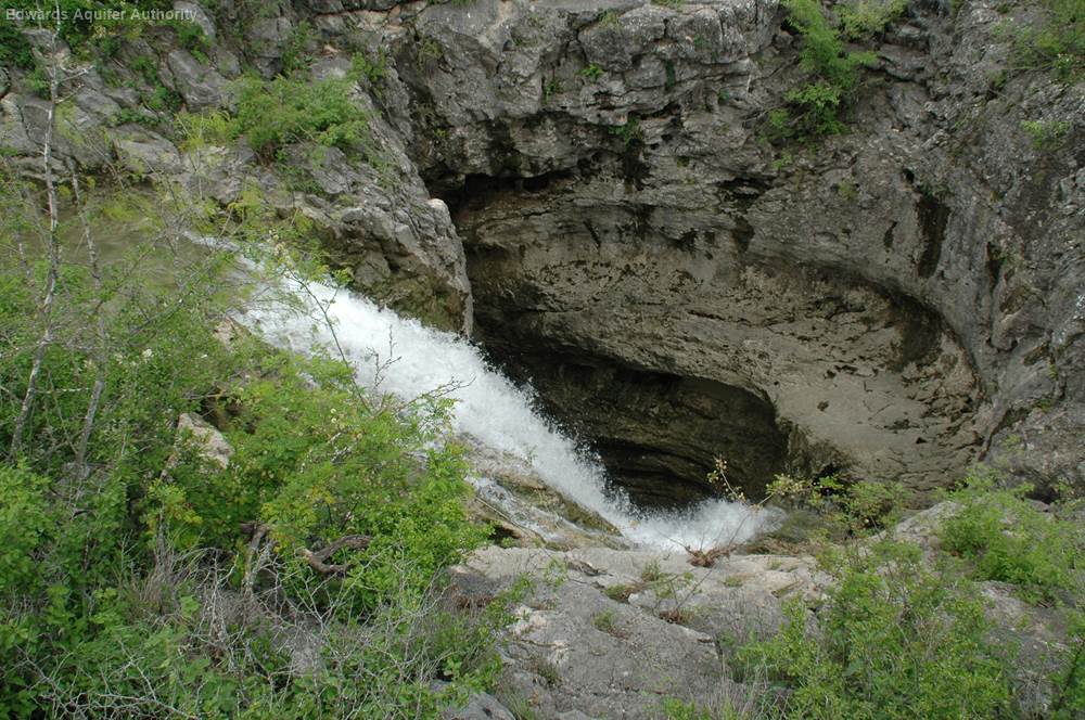 The Seco Sinkhole in Medina County is one of the largest recharge features in the Edwards Aquifer.